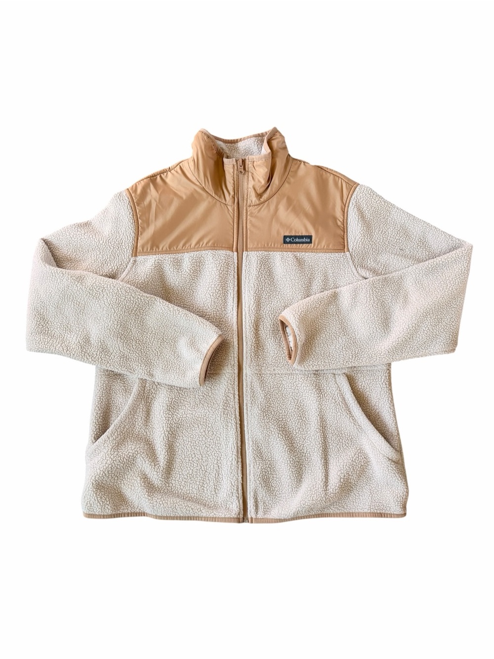 Columbia Cream Sherpa Fleece Jacket size XL
